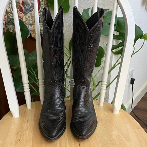 Dan Post Black Western Boots - Picture 1 of 8